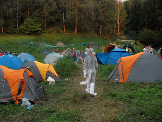 Festival camp evening
