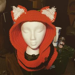 Orange fox hood