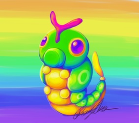Trainer Lisa Frank wants to battle : Caterpie