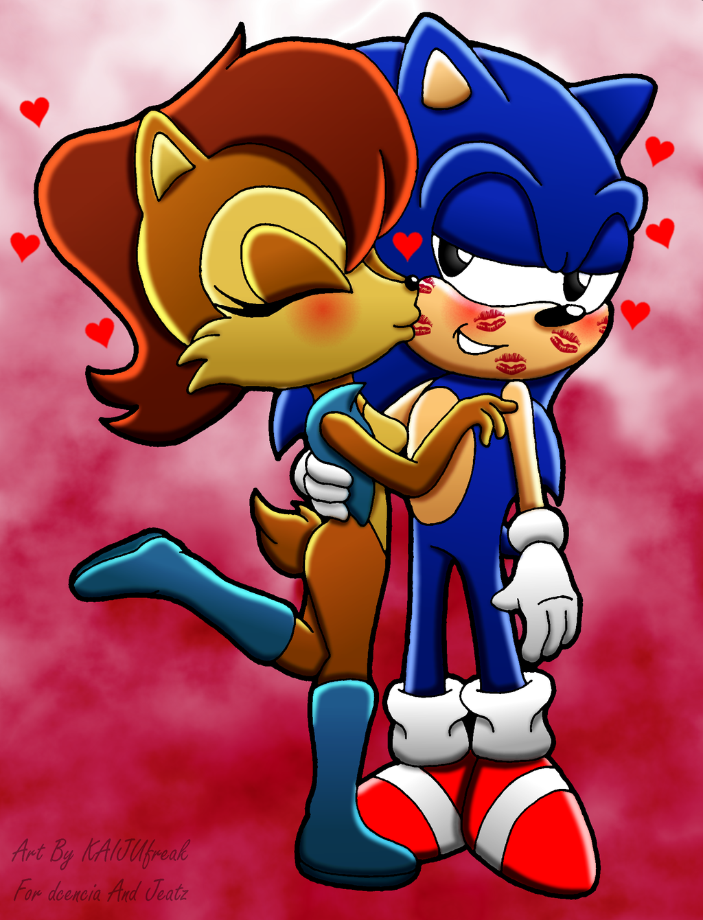 Sally and Sonic. 