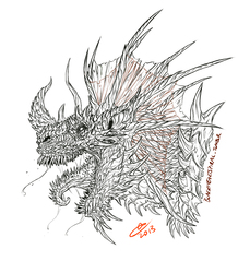 Head Shot "sketch" Dragon Queen Tyrannomora