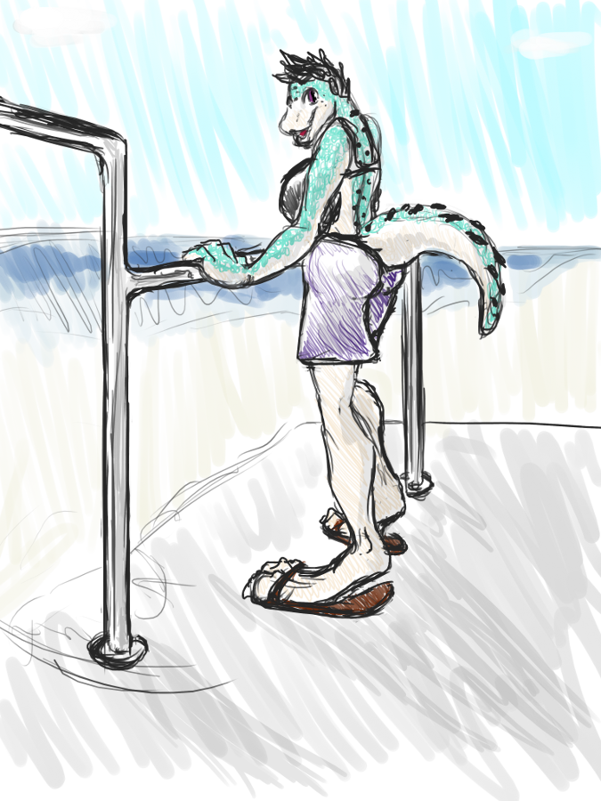 Beach Reptile Color Sketch