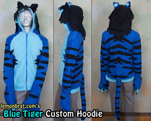 Blue Tiger Custom Hoodie
