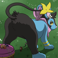 Luxio sits <3