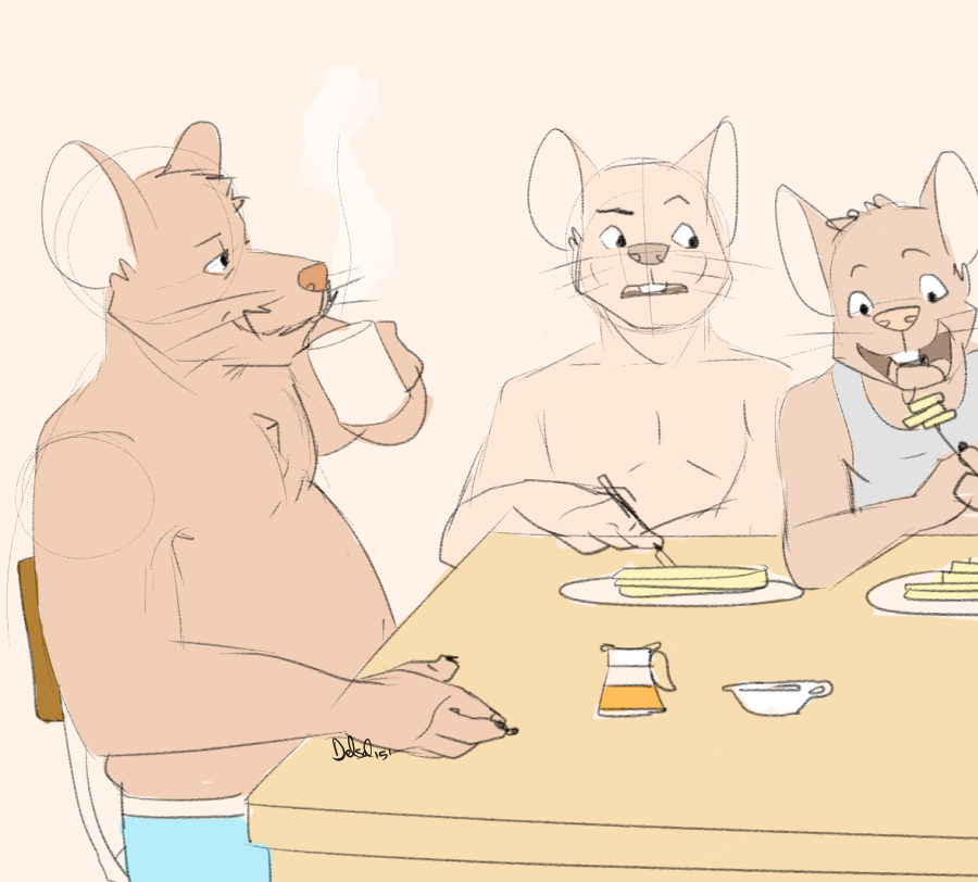 Breakfast with the rat family