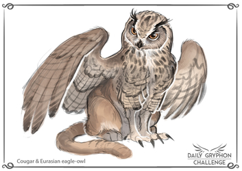 Daily Gryphon Challenge 20: Eurasian eagle-owl & Cougar