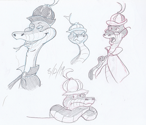 sir hiss practice sketches