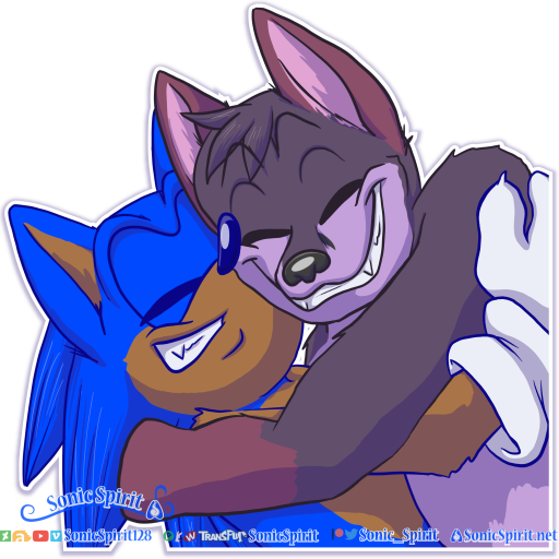 Maci/Sonic Hug - Telegram Sticker