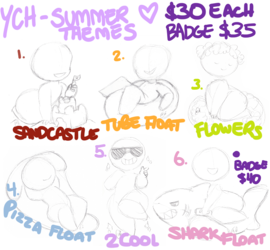 YCH SUMMER THEMES $30each OPEN