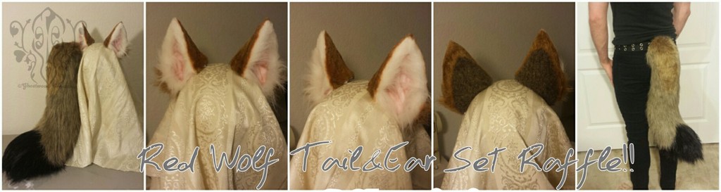 Red Wolf Tail and Ear Set Raffle