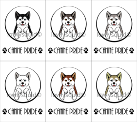 Colored Species Pride Badges: Canine (Husky)