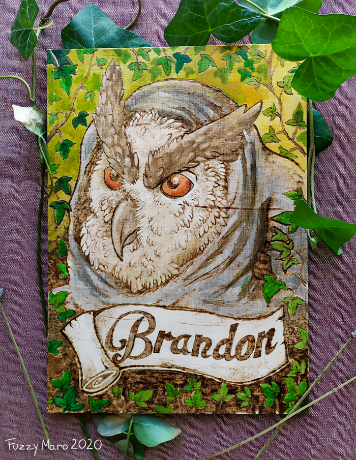 Brandon-wooden badge