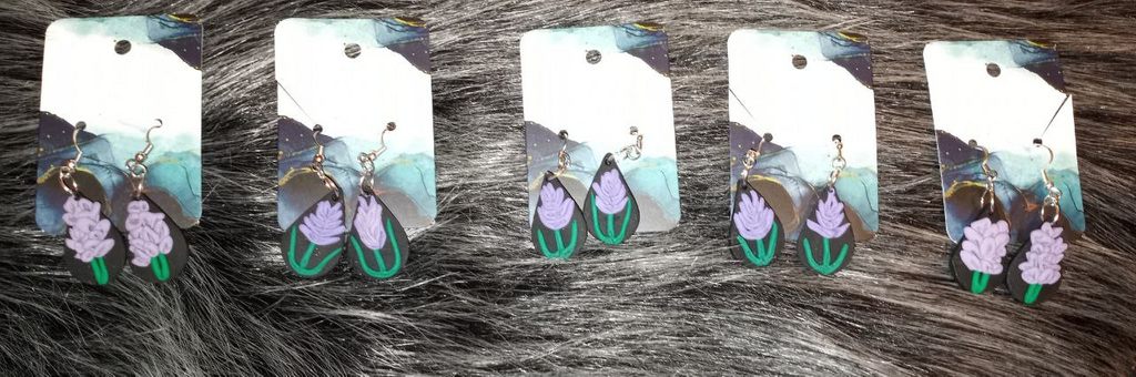 lavender hyacinth earrings | for sale