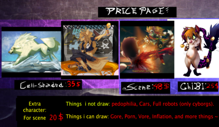 Comission Price Page
