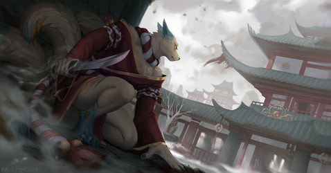 Vulfe exploring a temple