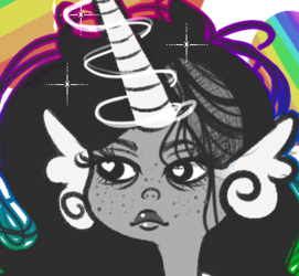 Unicorn Rainbow Princess Trapped in Grayscale 