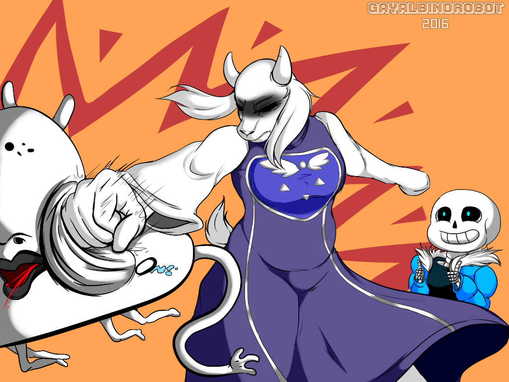 Most recent image: intense toriel socking some dude and sans loves it.png