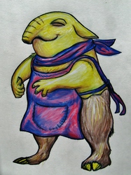 Drowzee in a Scarf and Apron