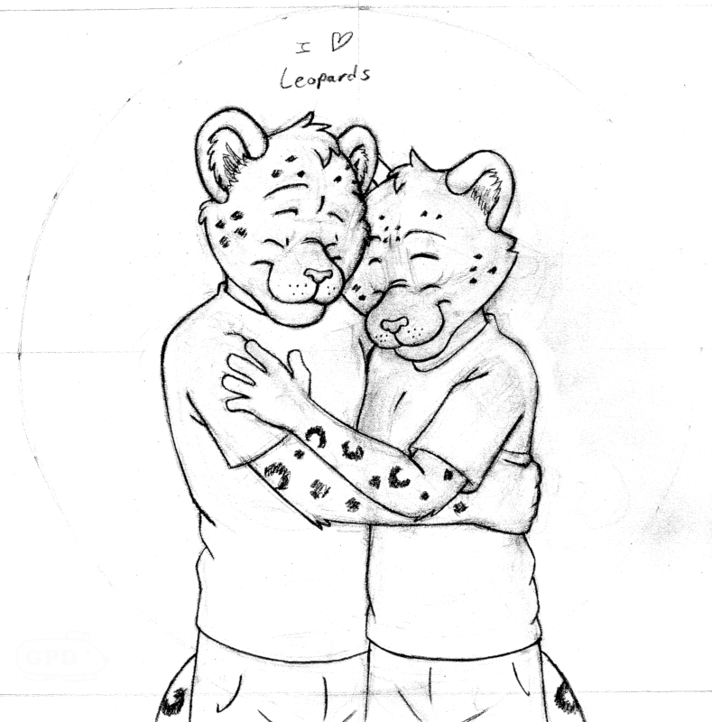 Hugging leopards sketch (2019)