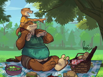 Picnicking Otters