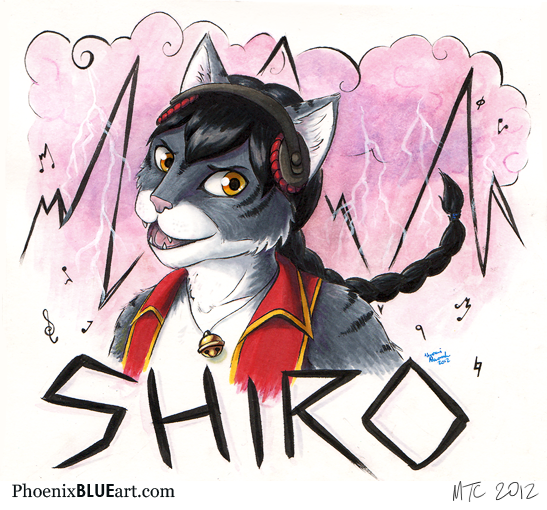 Shiro Mixed Media Music Badge