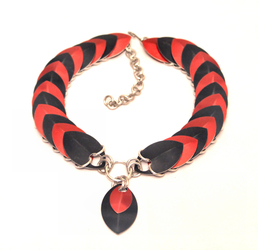 Red and Black Scale Necklace - Sierra