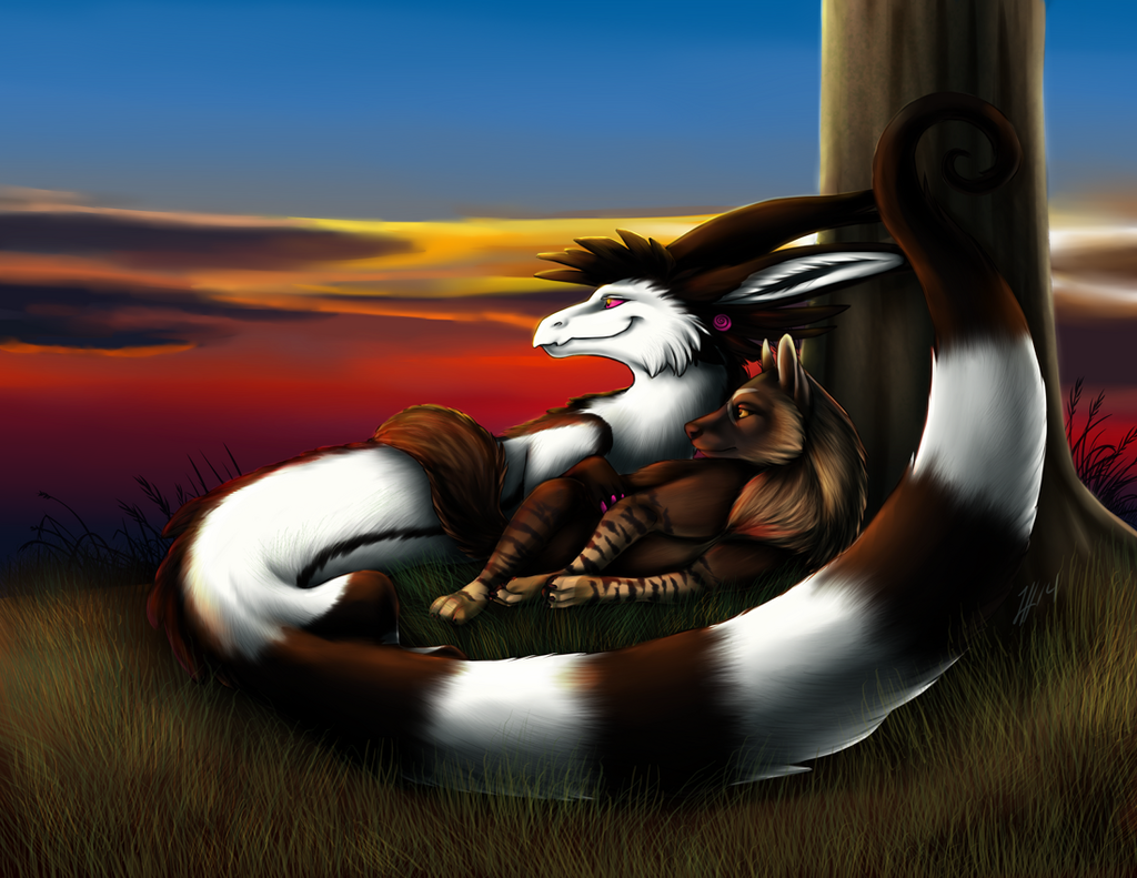 Most recent image: DragonCat and Split Paw - Enjoying the Sunset - By Sidian