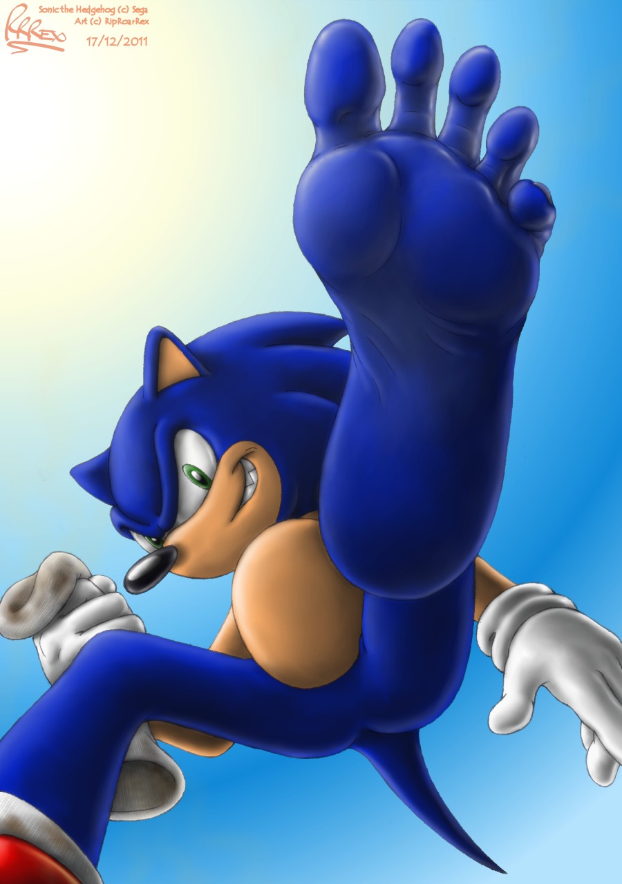 One of a number of foot fetish pictures I have produced of Sonic The Hedgeh...