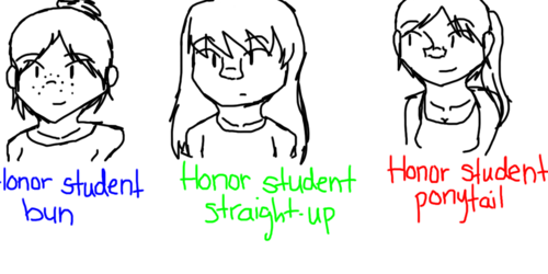 (Not Black) Female Honor Student Hairstyles