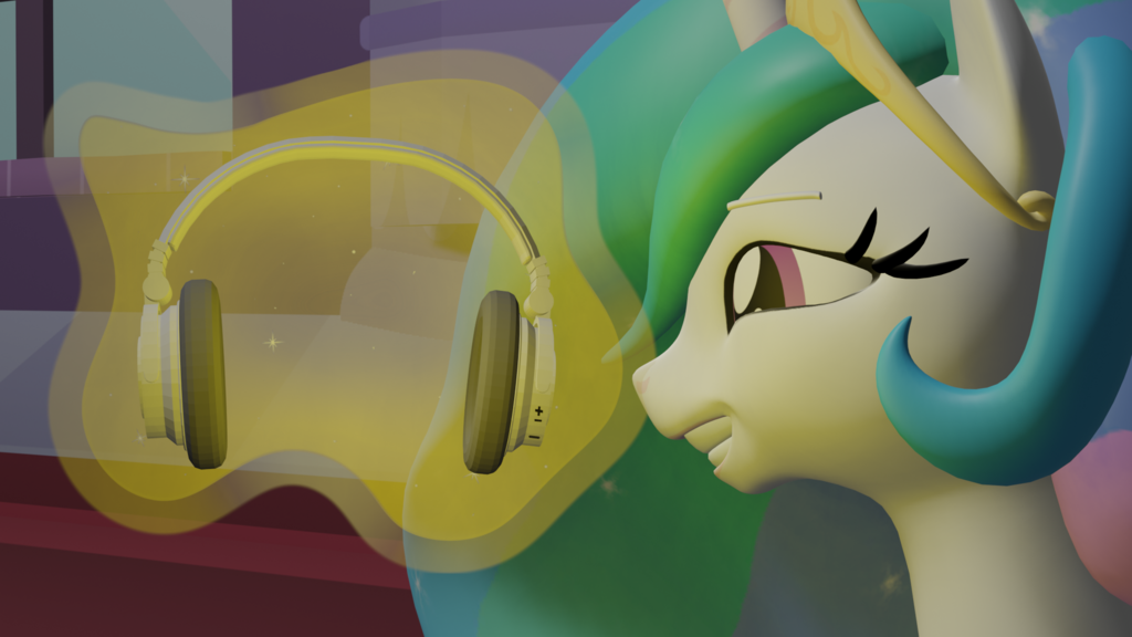 Celestia is excited to try out some headphones