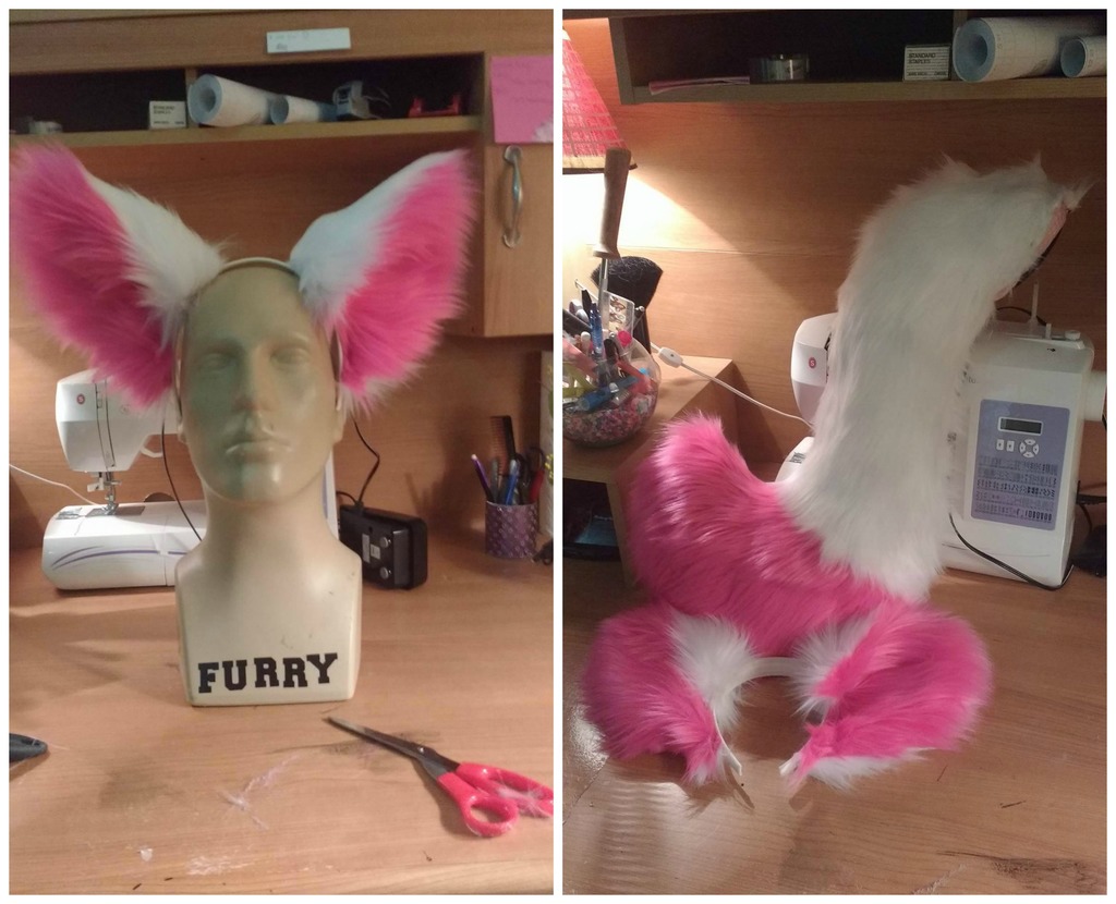 [Comm] Pink and White Fox Set