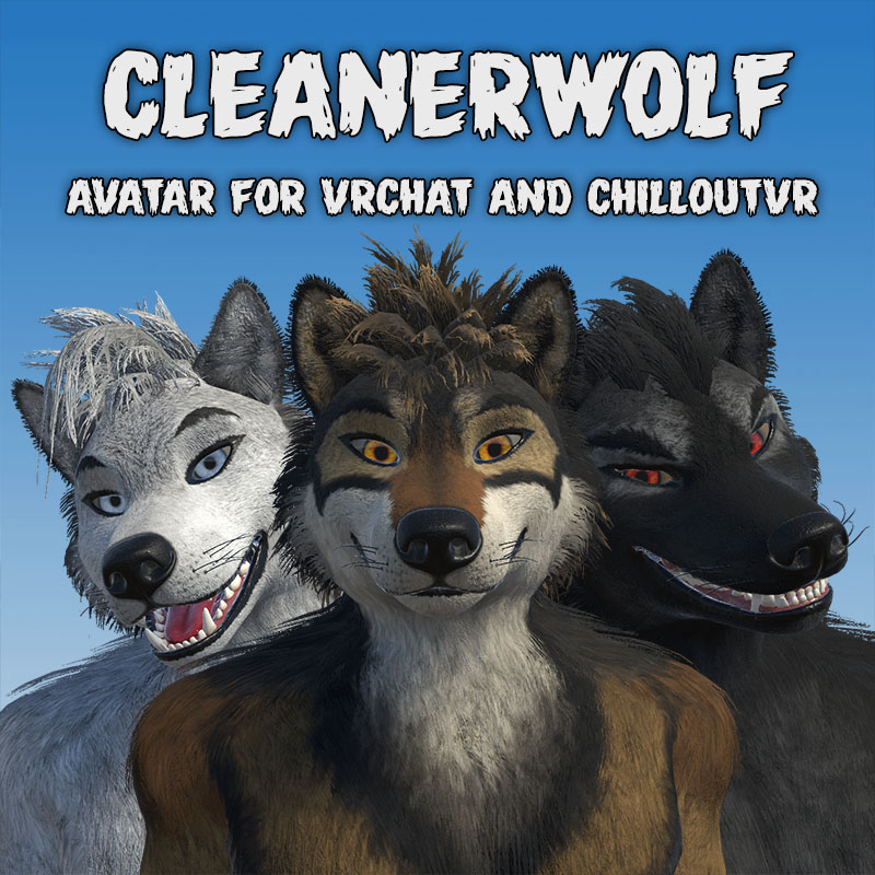 Most recent image: CleanerWolf Avatar for VRChat & ChilloutVR