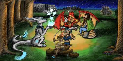 YCH: Adventure Party Campfire