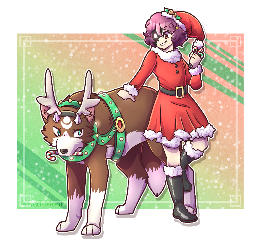 Little Miss Santa and Her Reindeer