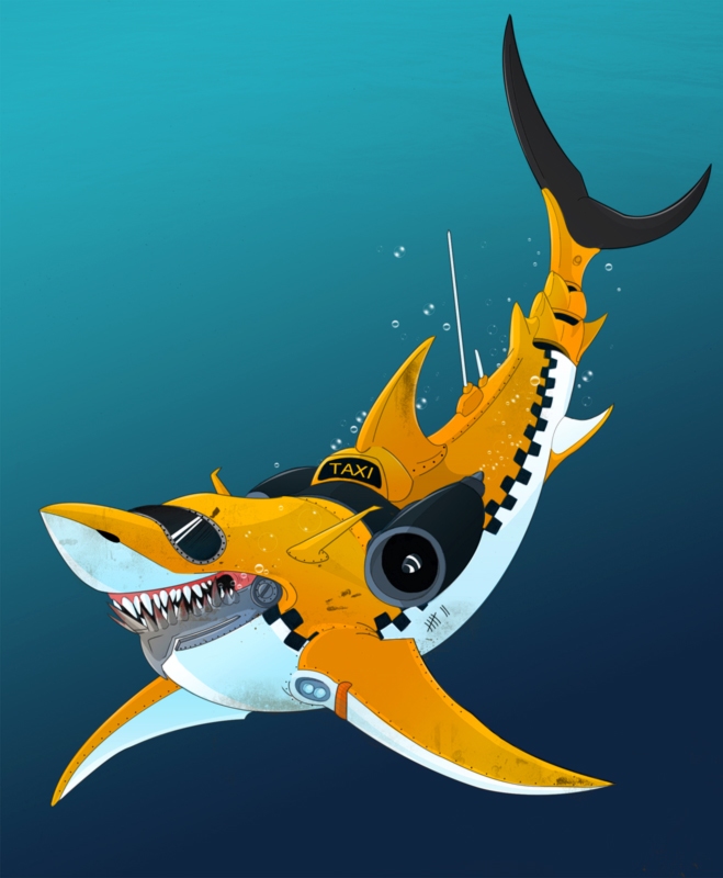 Killer jet powered shark taxi of death