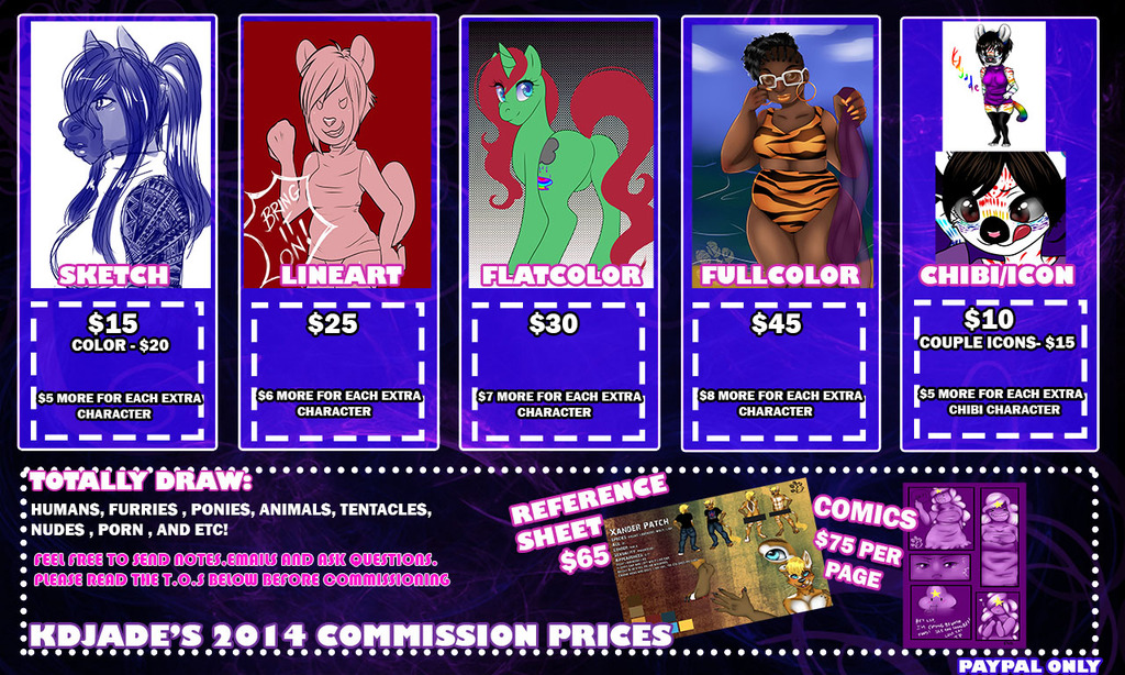 Kdjade's 2014 Commission Prices