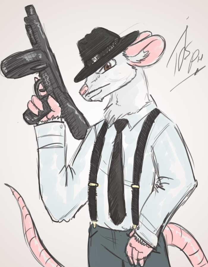 Halloween Sketch - Gangster Sketch Rat