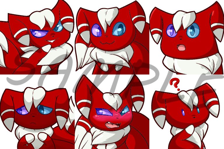 commissioned Meowstic sticker pack Set 1