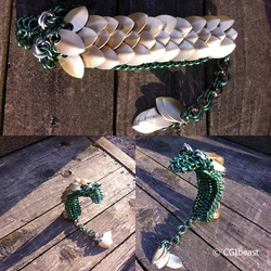 Small Green And Gold Scaled Chainmaille Dragon