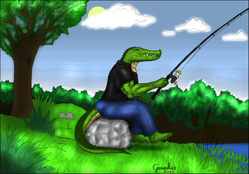 Fishing crocodile
