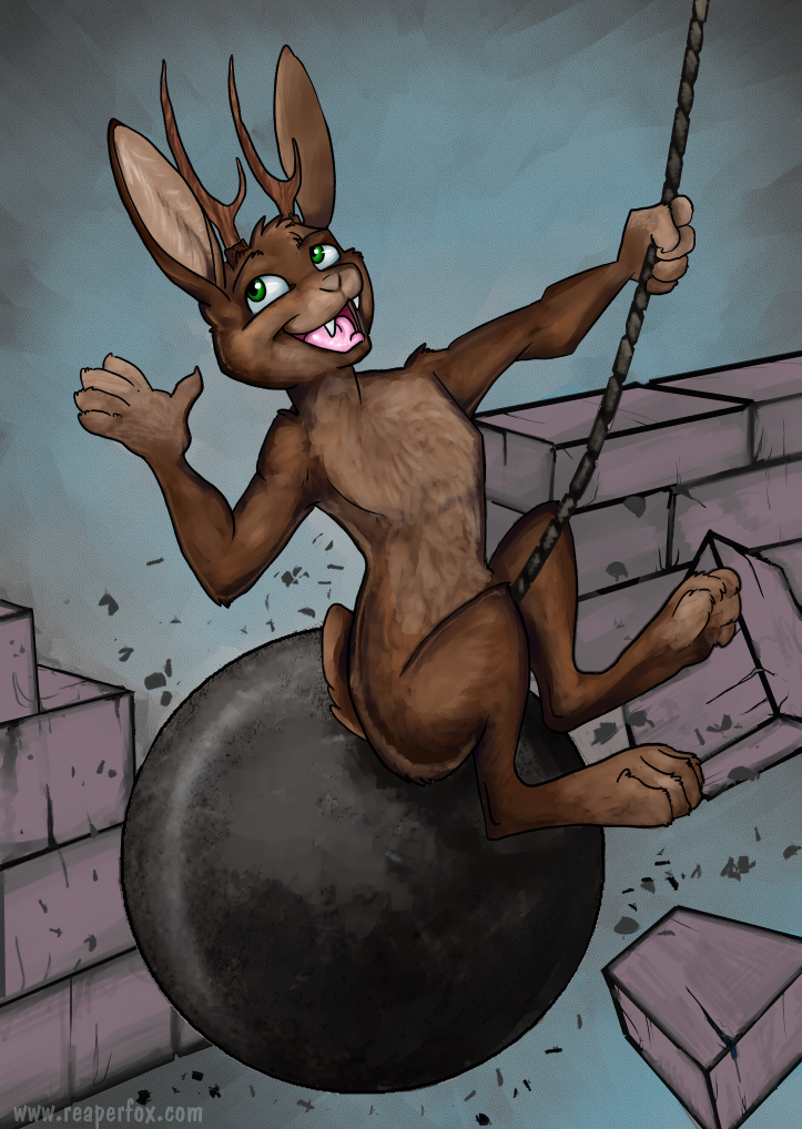 Most recent image: "Wrecking Ball!" - Previous YCH Commisison for Mryia