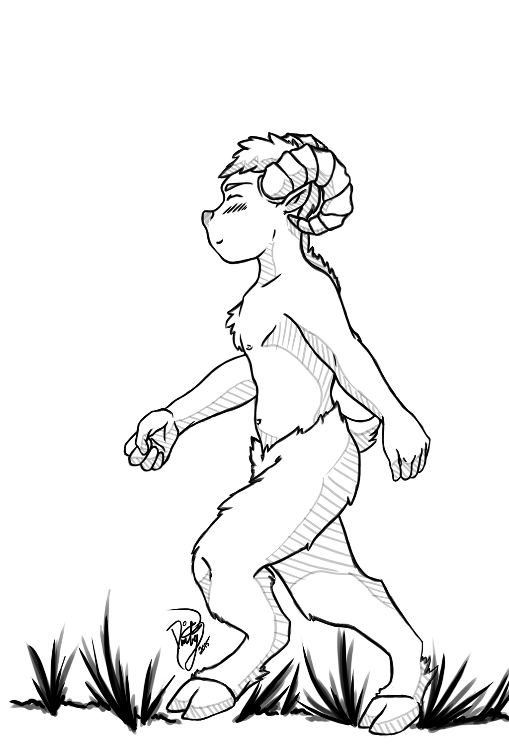 Satyr Child Lineart