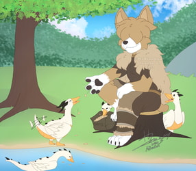 Duckdragons by the pond