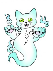 Ghost Cat Sticker Art