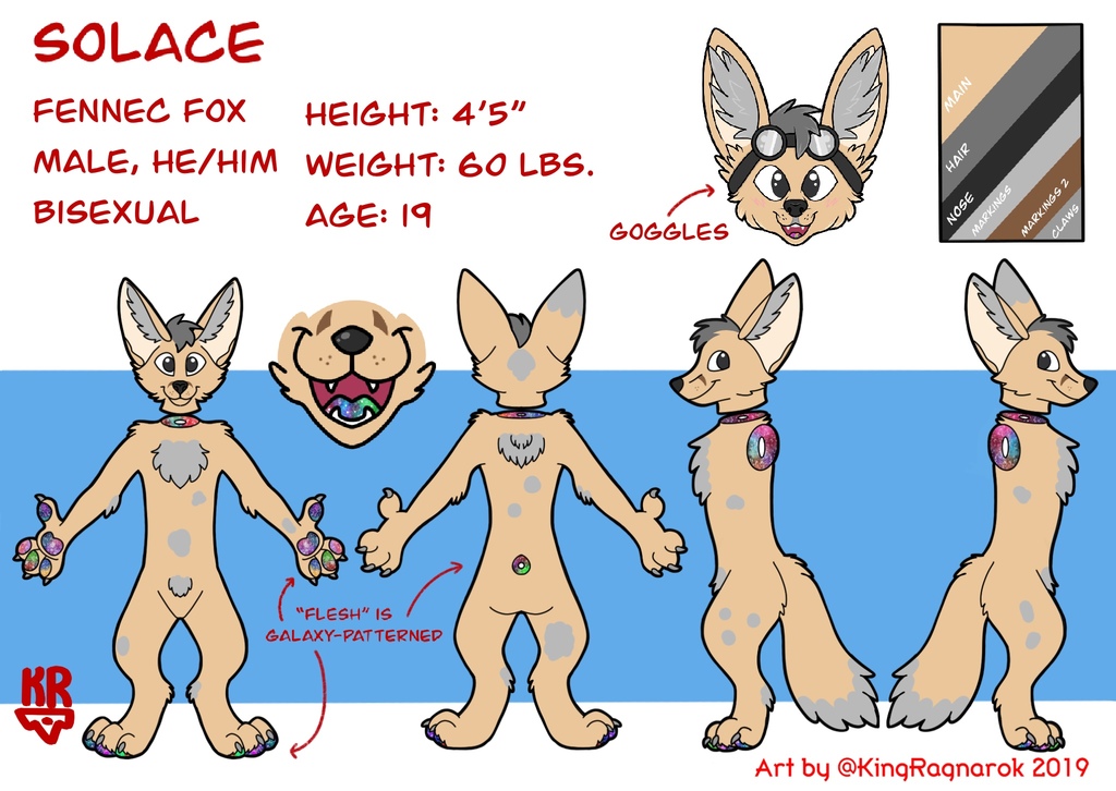 Solace the Fennec Fox Ref Sheet