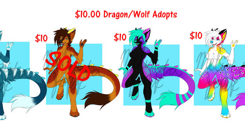 $10 dragon/wolf adopts 