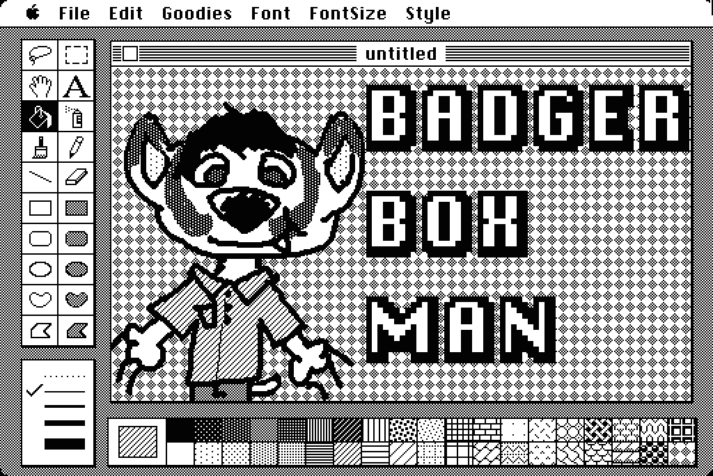 BadgerBoxes MacPaint Badge