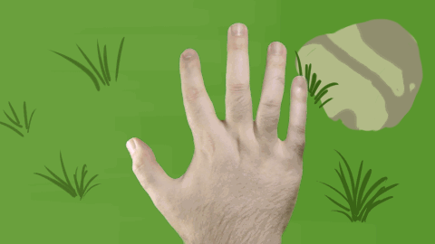 Hand gets toonified, 2016 remix (animated gif)