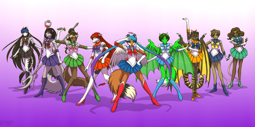 Sailor Moon and the Sailor Scouts