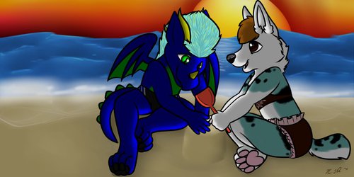 COMM: playing in the sand in the sunset